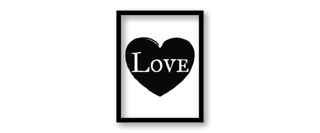 love heart art black and white