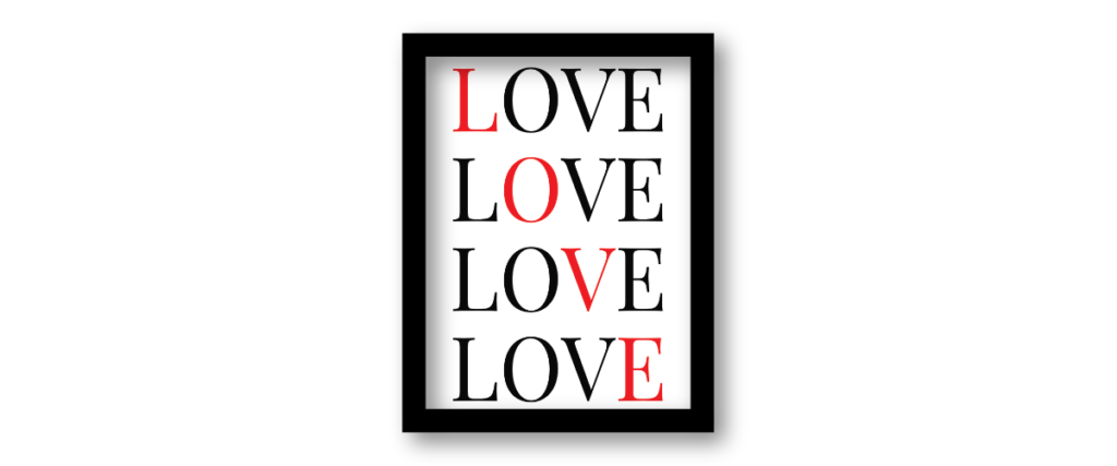 Love rows modern printable art