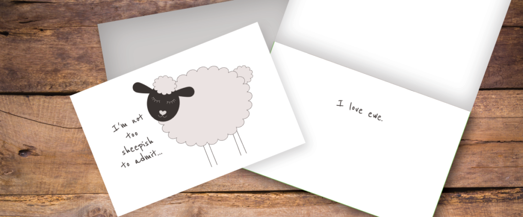 I Love Ewe Printable Greeting Card