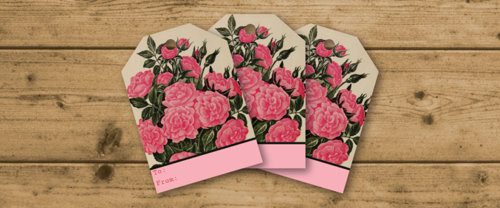 Vintage Pink Rose Printable Gift Tags
