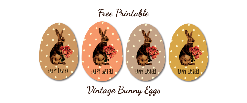 free printable vintage bunny eggs