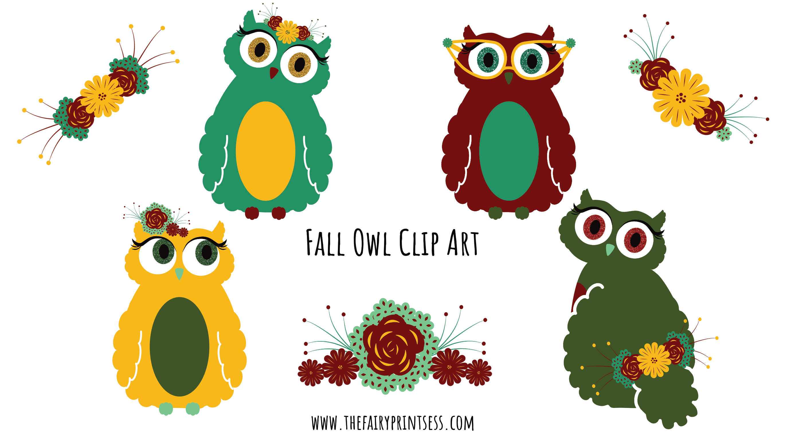 Owl Clip Art - A Bundle Of The Cutest Fall Owls With Added ...