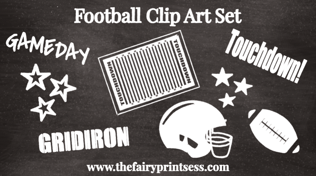 football clip art chalkboard set