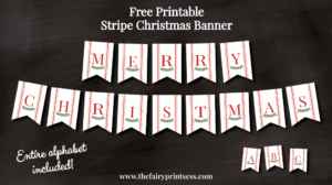 Christmas Banner - Red Ticking Stripe - Perfect for Christmas!