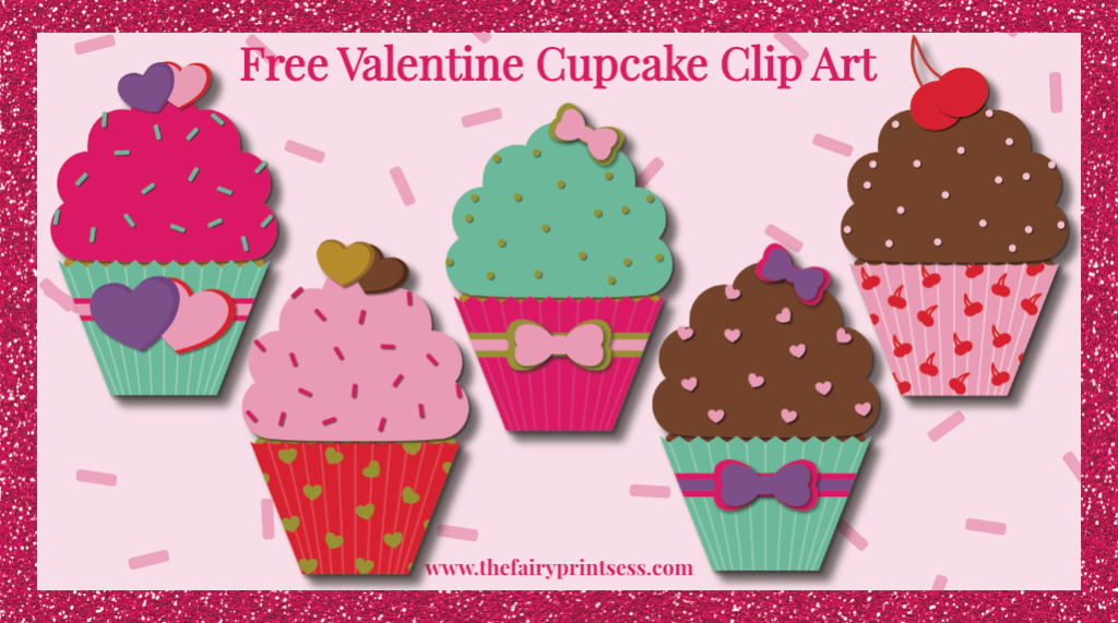 free valentine cupcake clip art featured image