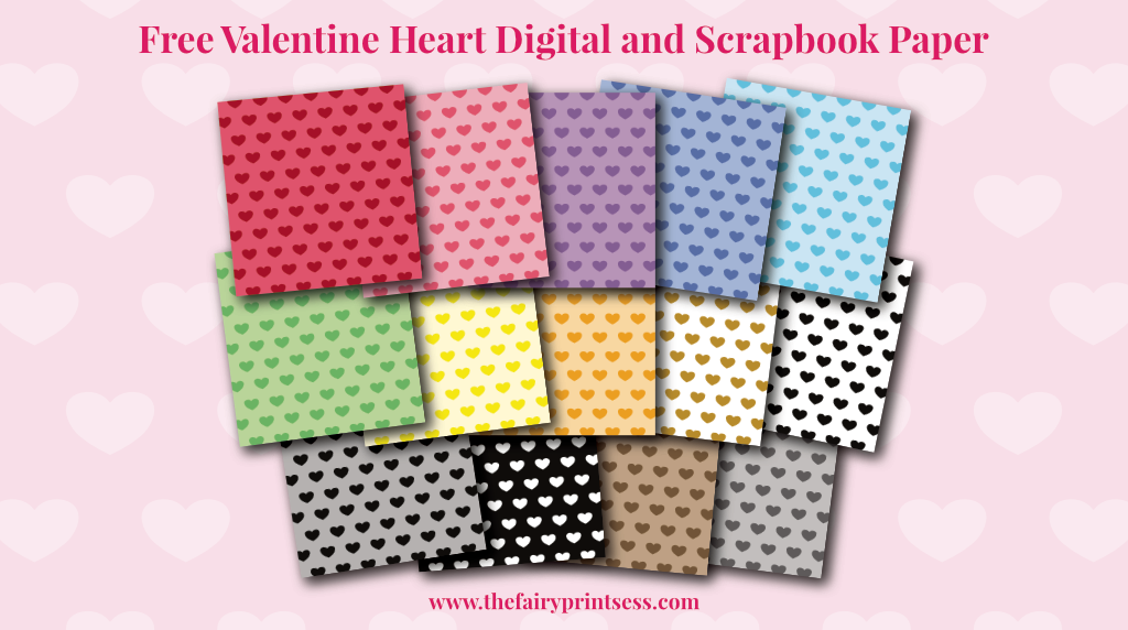 free valentine heart digital paper featured image