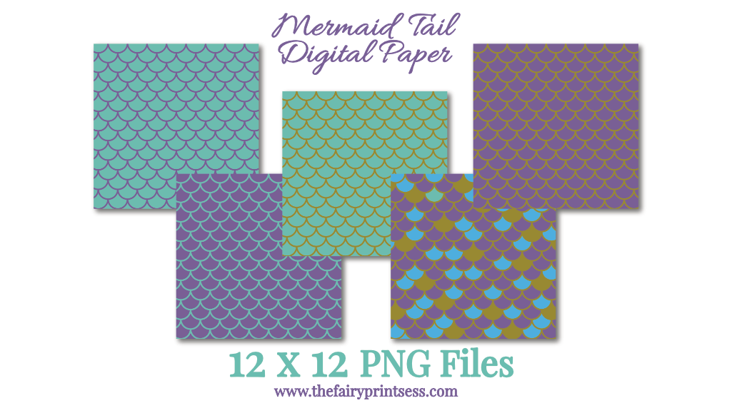 mermaid tail digital paper PNG