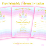 unicorn invitation free printable templates easy to