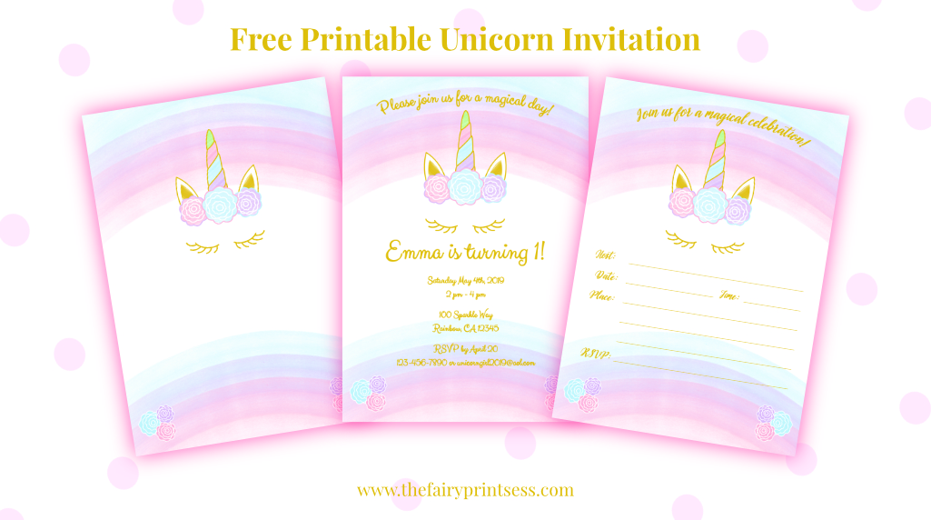 unicorn invitation free printable
