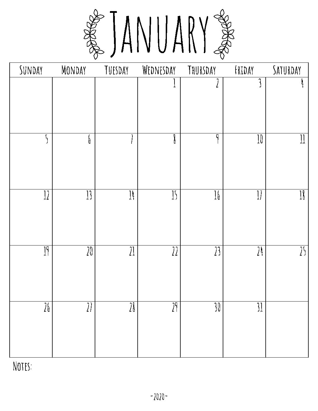 2020 Farmhouse Laurel Calendar-The Fairy Printsess