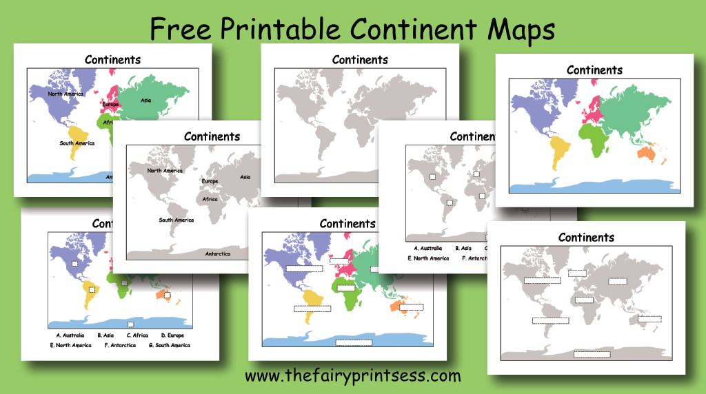Continent Maps - The Best Free Printables For Teaching The Continents Of The World -