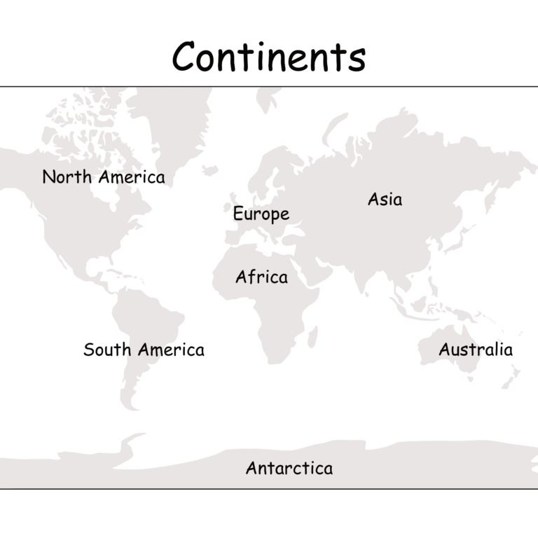 Continent Maps - The Best Free Printables For Teaching the Continents ... World Map Continents For Kids