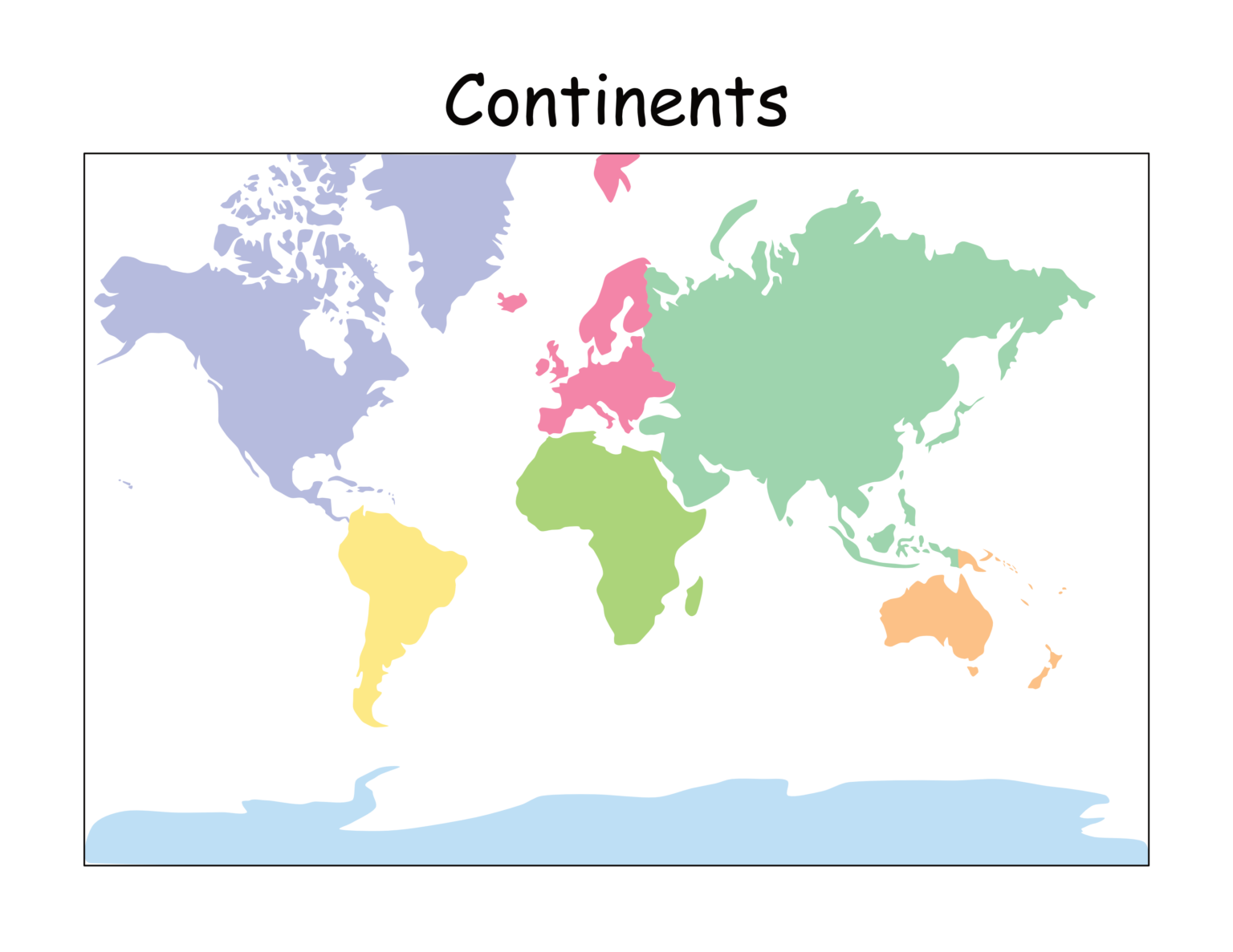 Printable Map Of The Continents