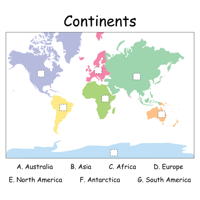 Continent Maps For Teaching the Continents Of The World