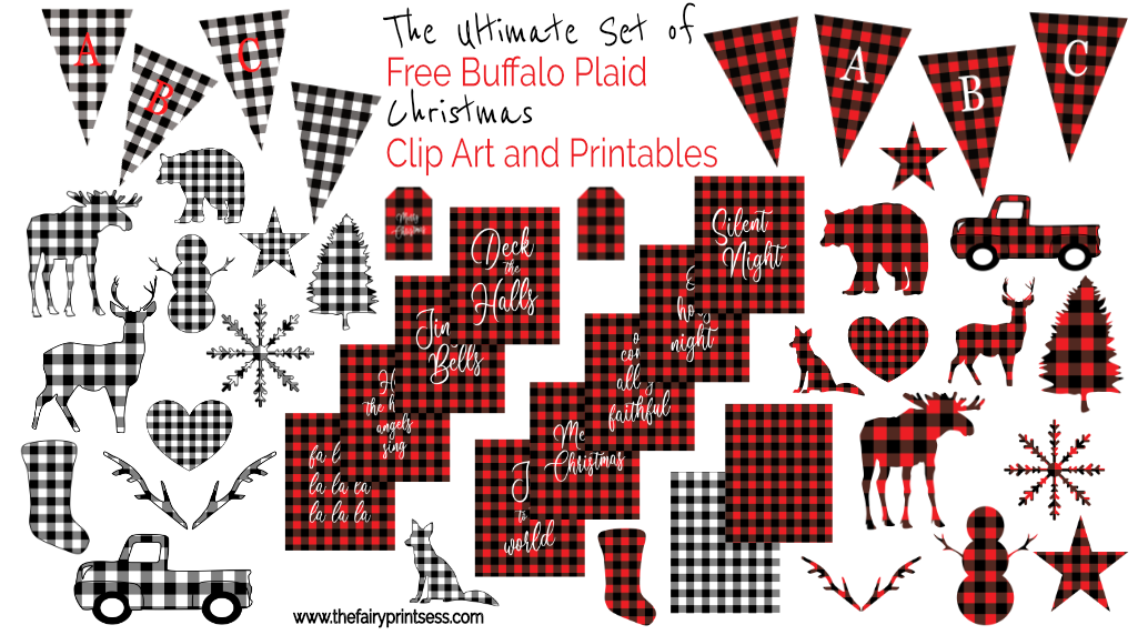 The Most Awesome Buffalo Plaid Printables and Clip Art Set-All Free!
