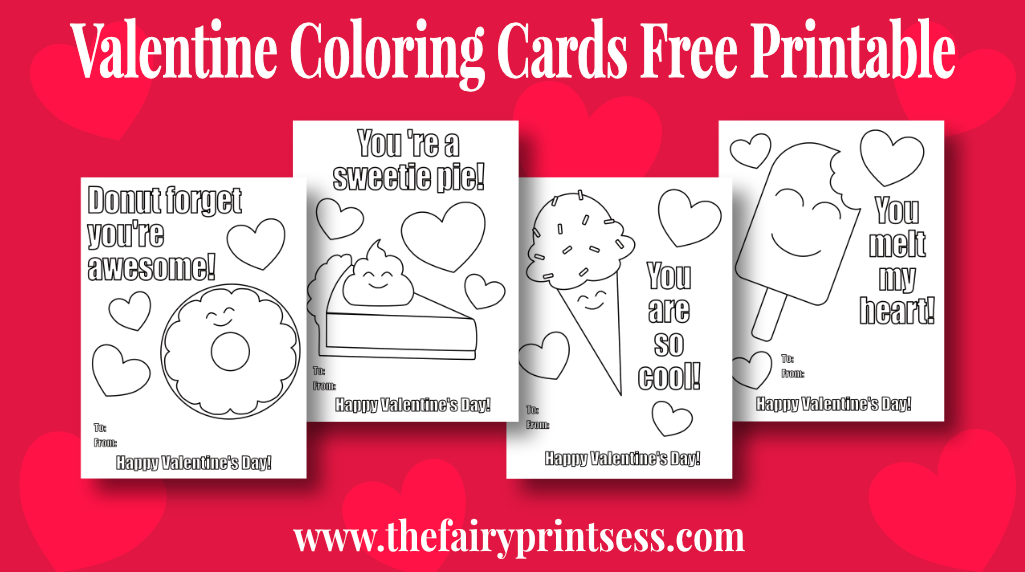 valentine coloring cards sweet treat theme free printable for kids