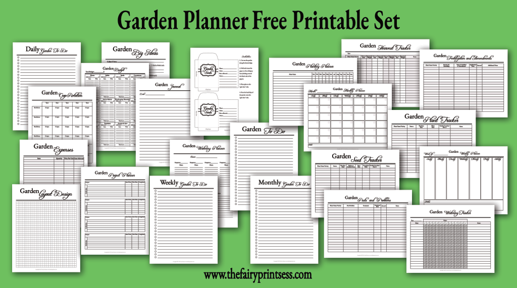 garden planner set free printable calendars, planners, to do lists, trackers, seed packets