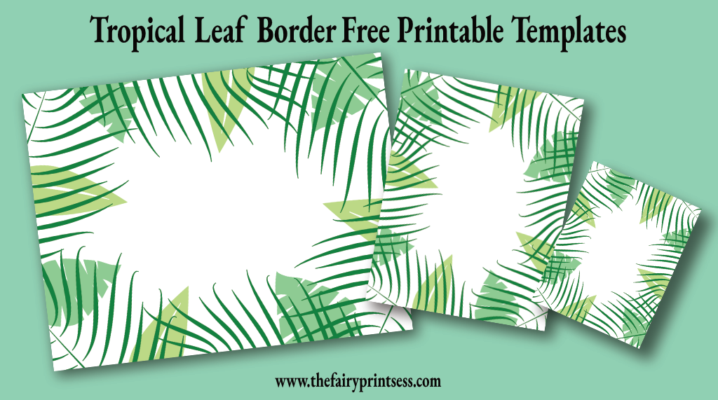 tropical leaf border templates free printable multiple sizes transparent background