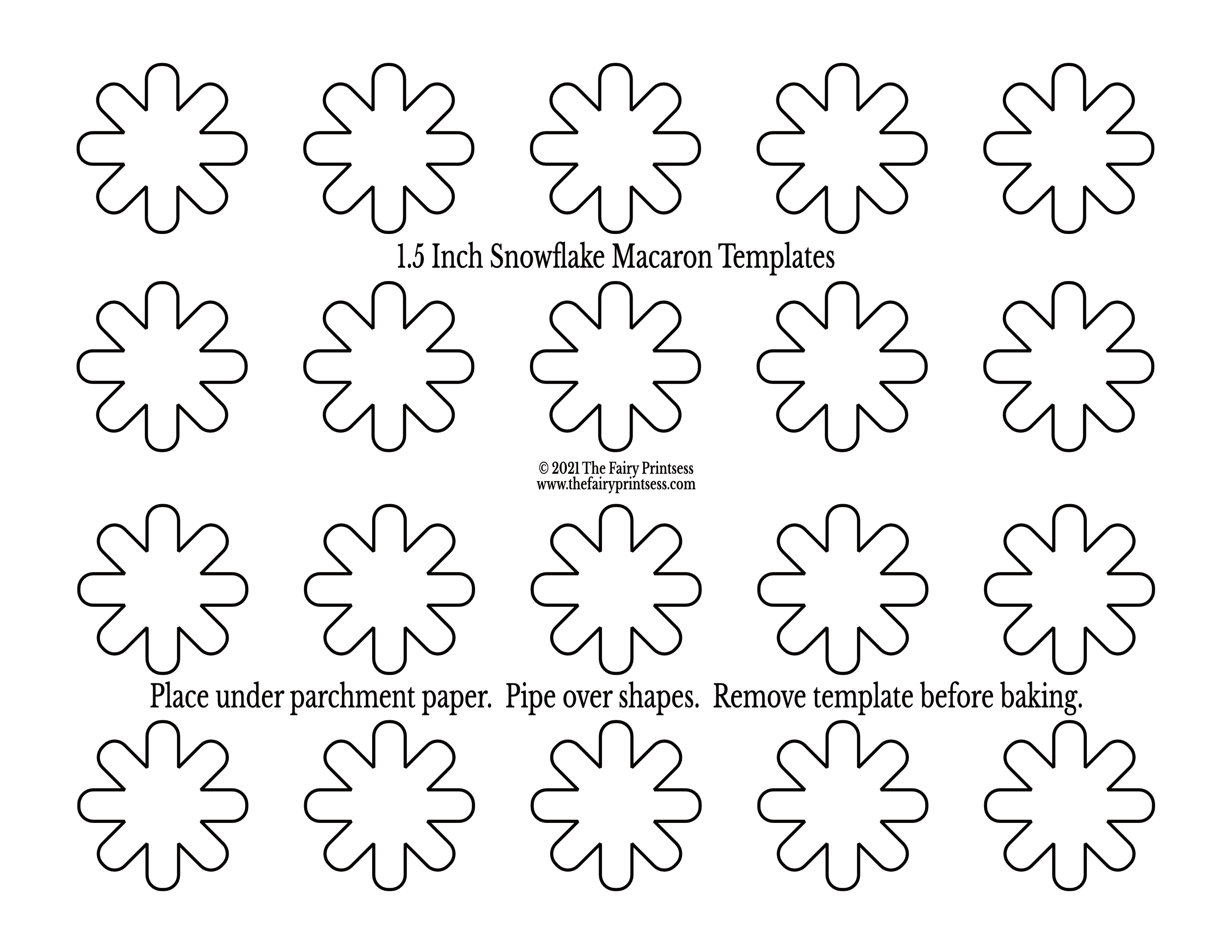 1.5 inch snowflake macaron template free printable