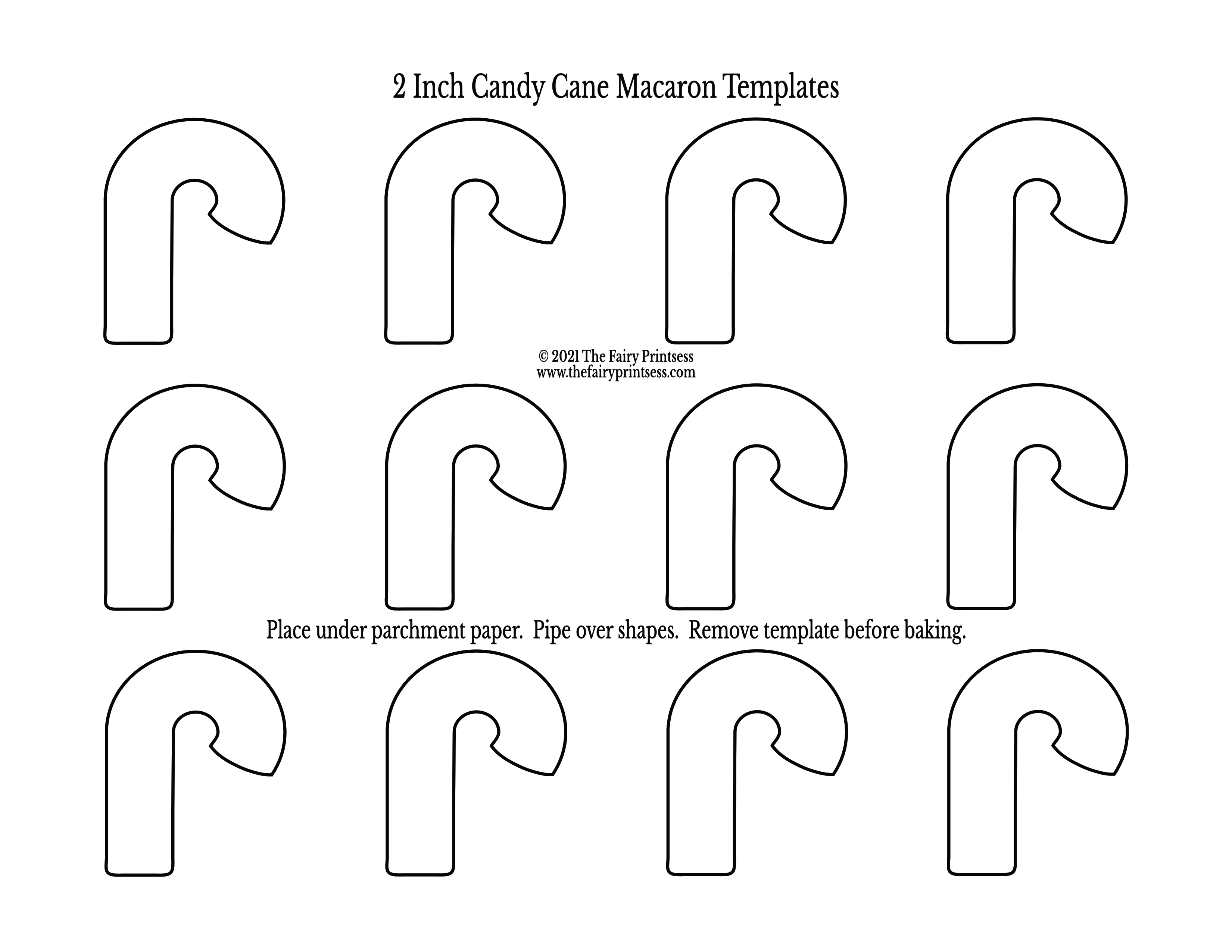 2 inch candy cane macaron template free printable