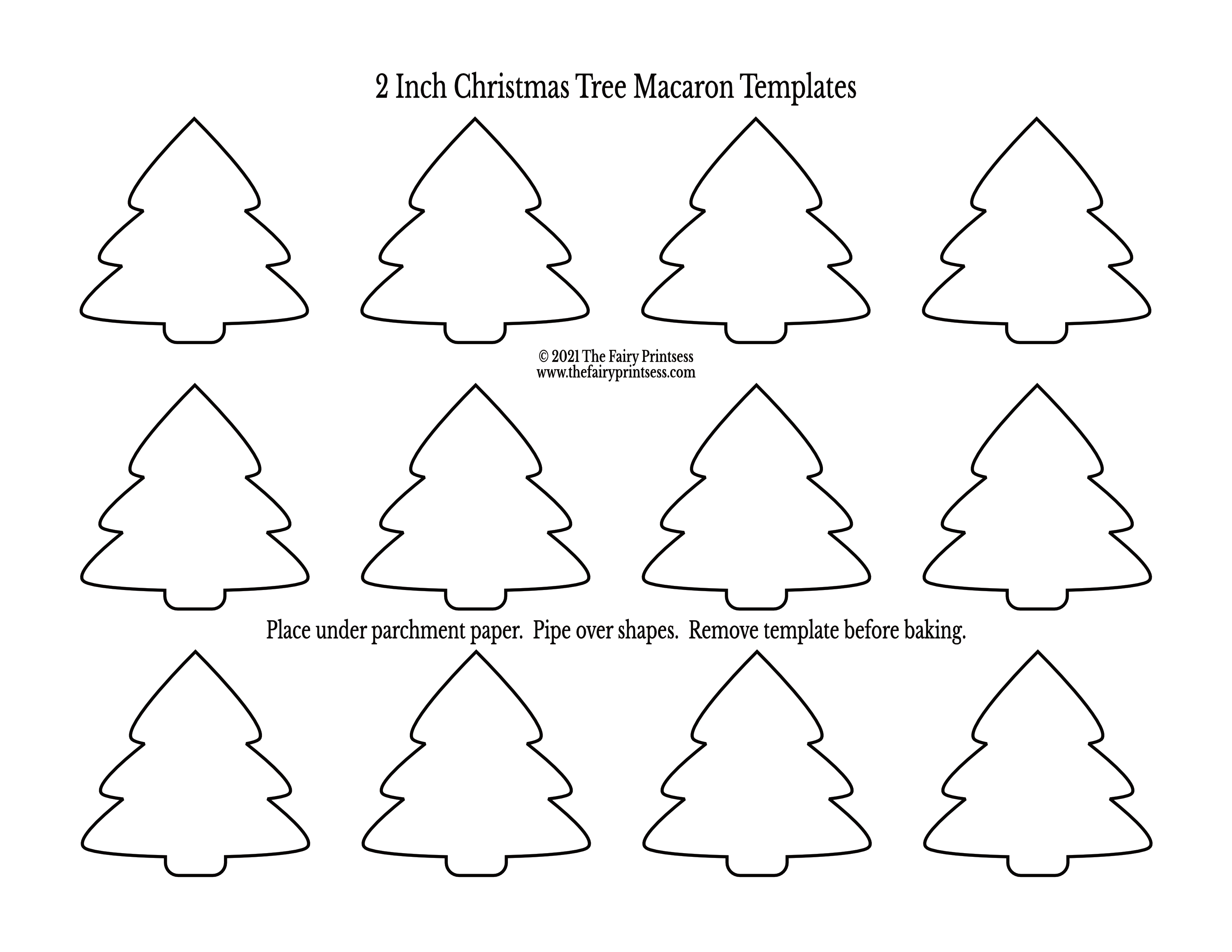 Christmas Tree Macaron Template