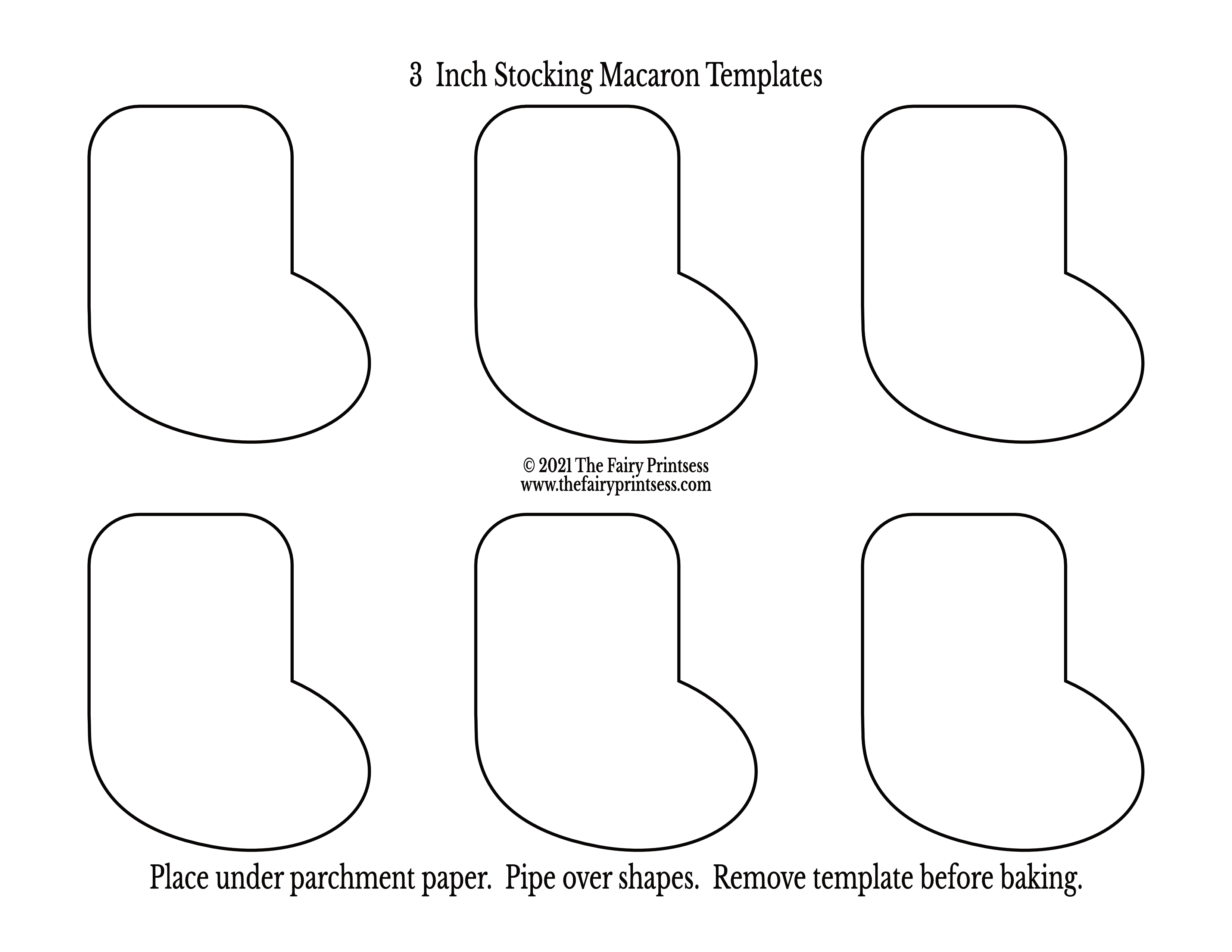 3 inch Christmas stocking macaron template free printable