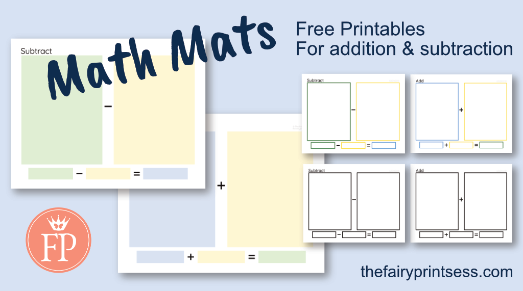 math mats free printables for addition and subtraction
