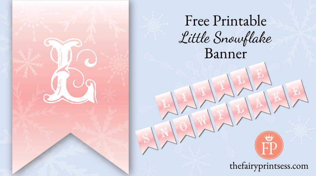little snowflake banner free printable baby shower girl birthday newborn photos