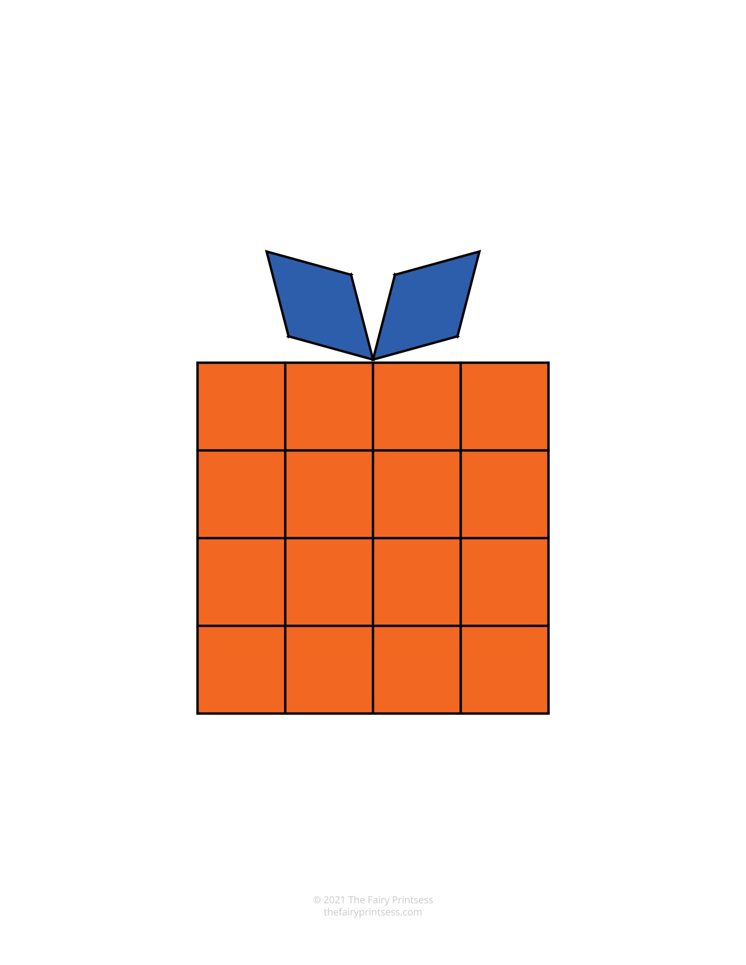 color present Christmas pattern block template shape mat free printable