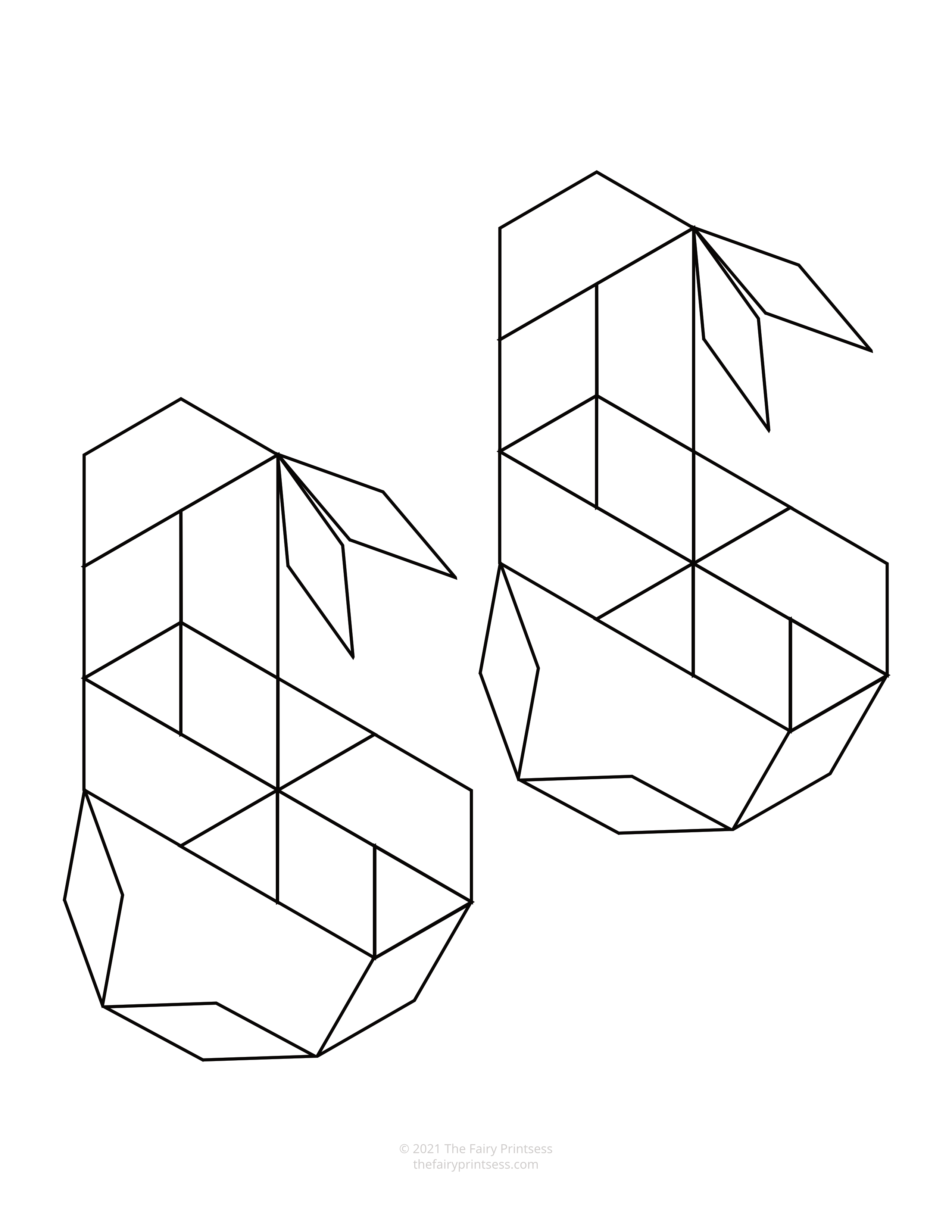 black and white ice skates Christmas pattern block template shape mat free printable
