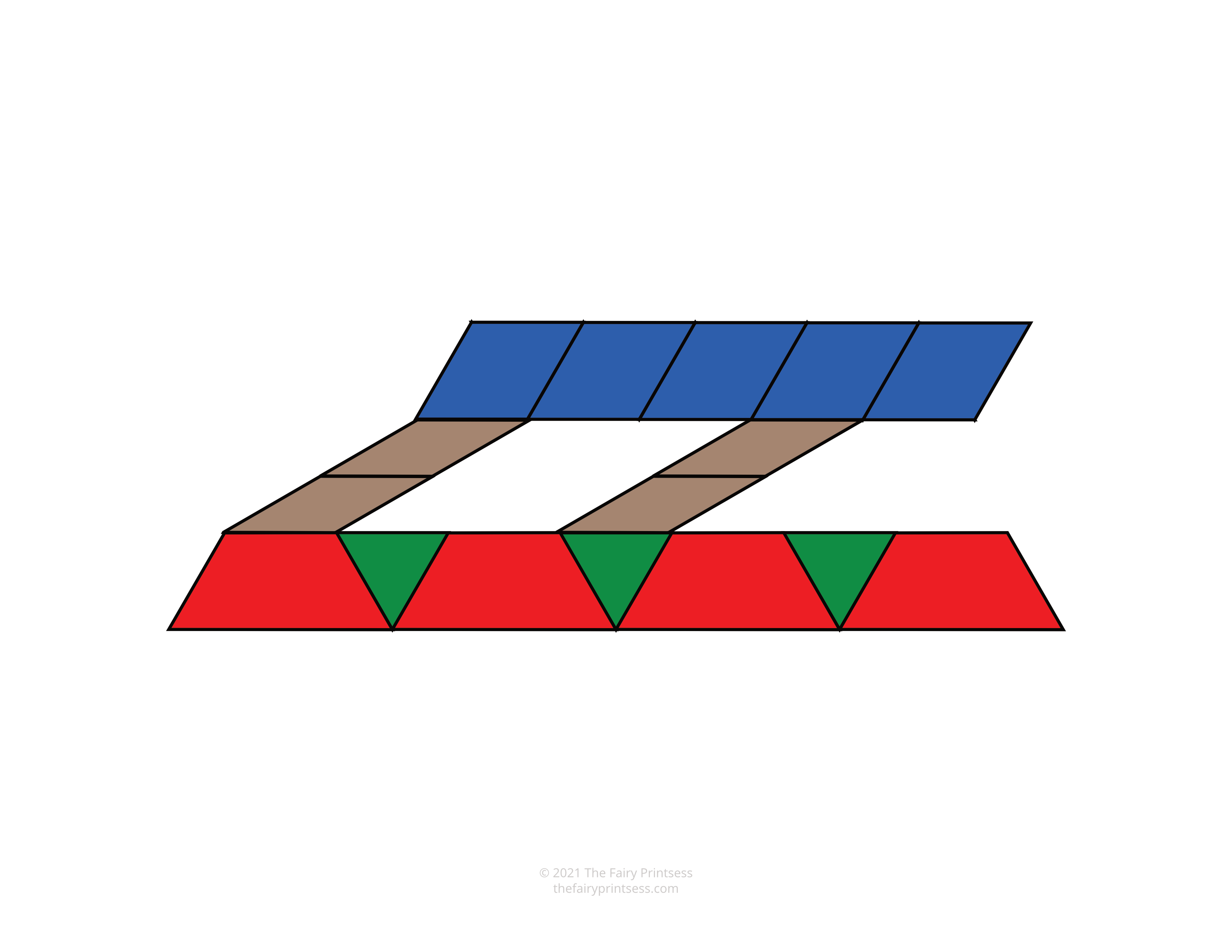color sled Christmas pattern block template shape mat free printable