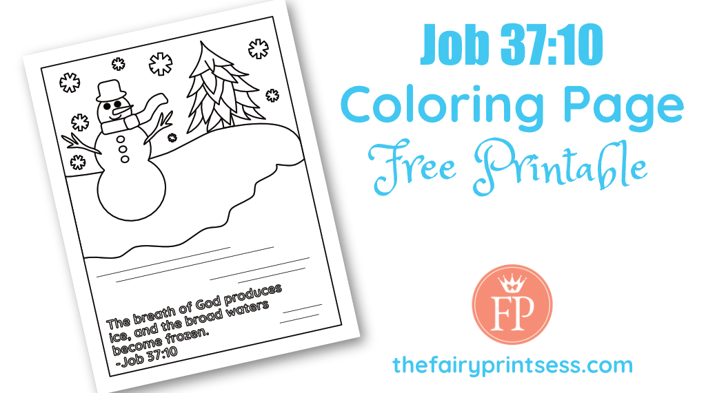 job 37:10 coloring page winter weather bible verse activity free printable