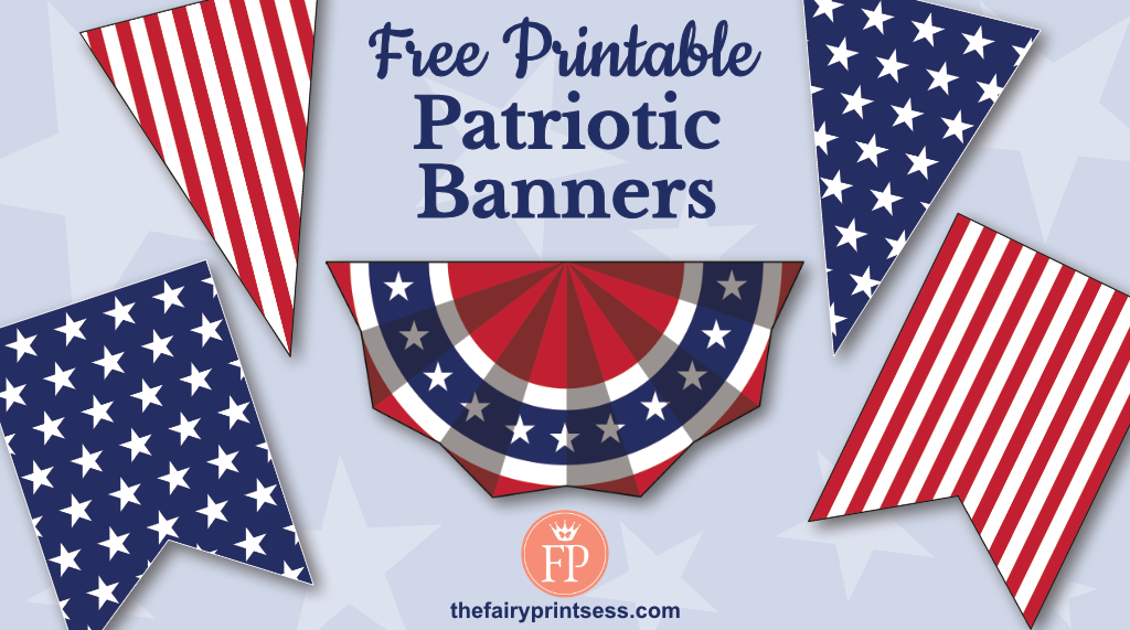 free printable american flag patriotic banners red white and blue stars and stripes