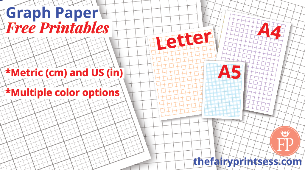 graph paper free printable quad paper coordinate paper standard grid paper square paper A4 A5 and Letter size with multiple color options