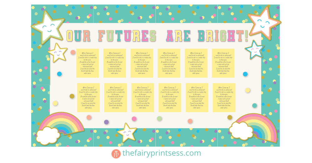 Varsity bright classroom decor bulletin board display example bright futures career activity