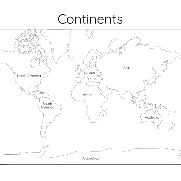 Continent Maps For Teaching the Continents Of The World